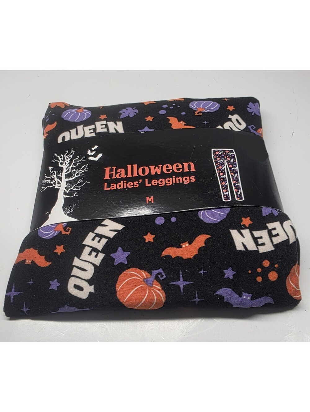 Halloween Queen Pumpkin Bats Leggings Womens Size M Bobbie Brooks NWT